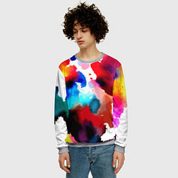 Свитшот мужской Абстрактная акварельная композиция, цвет: 3D-меланж — фото 2
