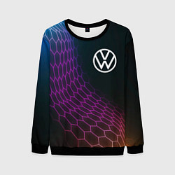 Свитшот мужской Volkswagen neon hexagon, цвет: 3D-черный