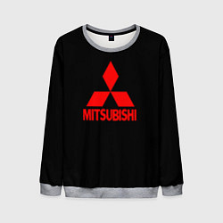 Свитшот мужской Mitsubishi red logo, цвет: 3D-меланж