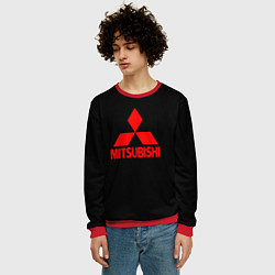 Свитшот мужской Mitsubishi red logo, цвет: 3D-красный — фото 2