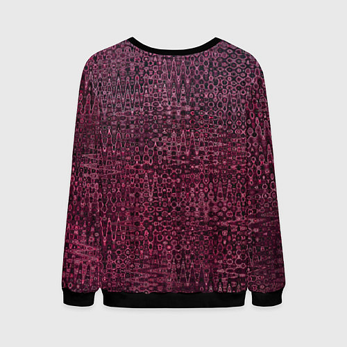 Мужской свитшот Бордовая абстрактная рябь / 3D-Черный – фото 2
