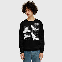 Свитшот мужской Айкидо - техника захвата кисти руки, цвет: 3D-черный — фото 2