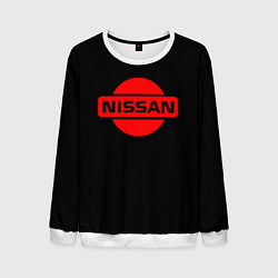 Свитшот мужской Nissan red logo, цвет: 3D-белый