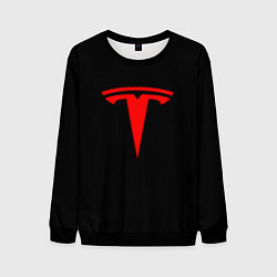 Мужской свитшот Tesla red logo
