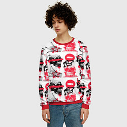 Свитшот мужской Текстурные черепа, цвет: 3D-красный — фото 2