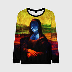 Свитшот мужской Космическая джаконда, цвет: 3D-черный