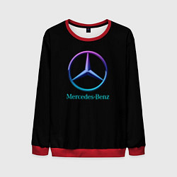Свитшот мужской Mercedes neon logo, цвет: 3D-красный
