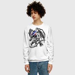 Свитшот мужской BMW s1000rr dragon, цвет: 3D-белый — фото 2
