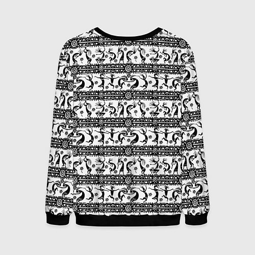 Мужской свитшот Боги индейцев хайда - Кокопелли / 3D-Черный – фото 2