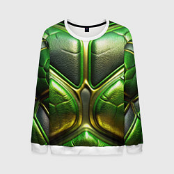 Мужской свитшот Объемная зеленая текстурная кожа