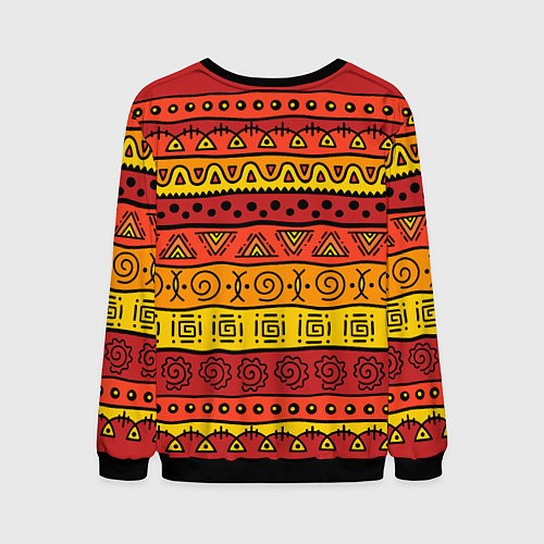 Мужской свитшот Африканские этнический орнамент / 3D-Черный – фото 2