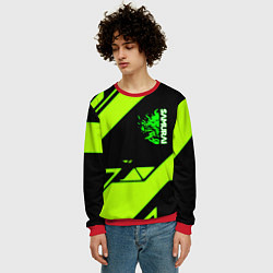 Свитшот мужской Киберпанк кислотная геометрия, цвет: 3D-красный — фото 2