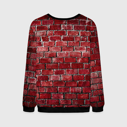 Мужской свитшот Текстура красного кирпича / 3D-Черный – фото 2