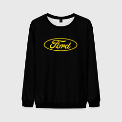 Свитшот мужской Ford logo yellow, цвет: 3D-черный