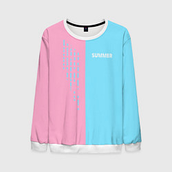Свитшот мужской Summer-pink and blue, цвет: 3D-белый