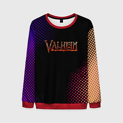 Свитшот мужской Valheim logo pattern, цвет: 3D-красный