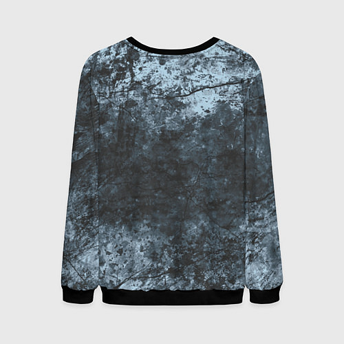 Мужской свитшот Темно-синий волк на абстрактном фоне / 3D-Черный – фото 2