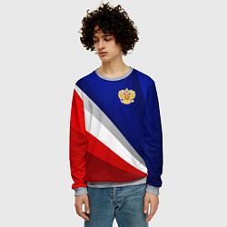 Свитшот мужской Россия - униформа федерации, цвет: 3D-меланж — фото 2