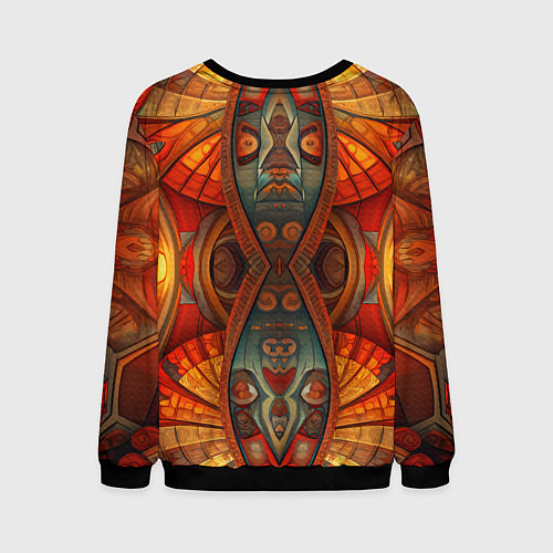 Мужской свитшот Русская красавица в кокошнике / 3D-Черный – фото 2