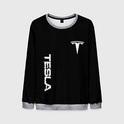 Мужской свитшот Tesla logo white