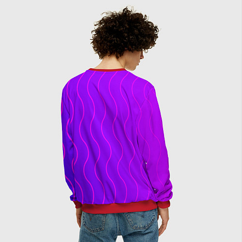 Мужской свитшот Пикачу панк в розовом стиле / 3D-Красный – фото 4