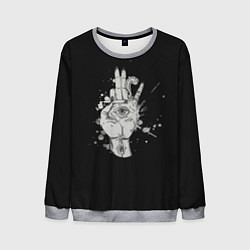 Свитшот мужской Глаза и дым, цвет: 3D-меланж