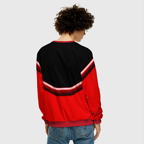 Мужской свитшот Linkin park geometry line steel / 3D-Красный – фото 4