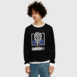 Свитшот мужской Rainbow six siege logo, цвет: 3D-белый — фото 2