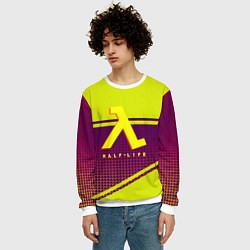 Свитшот мужской Half life geometry valve logo, цвет: 3D-белый — фото 2