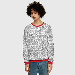 Свитшот мужской Человечки и пришельцы, цвет: 3D-красный — фото 2