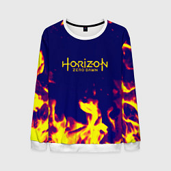 Свитшот мужской Horizon zero dawn flame yellow, цвет: 3D-белый
