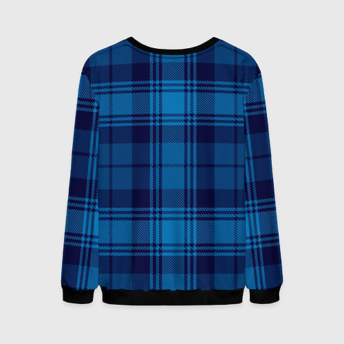 Мужской свитшот Синяя клетка / 3D-Черный – фото 2