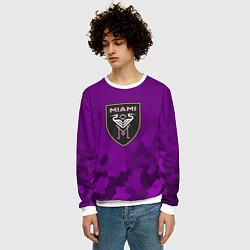 Свитшот мужской Inter Miami logo pattern, цвет: 3D-белый — фото 2