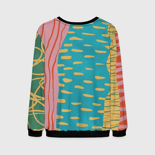 Мужской свитшот Абстрактный пейзаж / 3D-Черный – фото 2