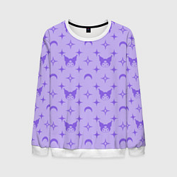 Свитшот мужской Куроми фиолетовый паттерн, цвет: 3D-белый