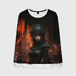 Свитшот мужской Кибернетическая хозяйка подземелья, цвет: 3D-белый