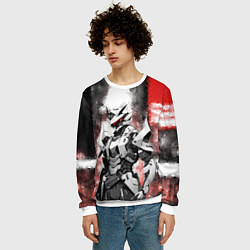 Свитшот мужской Боевой киборг в белой броне, цвет: 3D-белый — фото 2