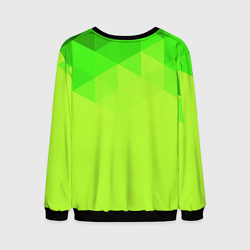 Мужской свитшот Кислотная геометрия лайм / 3D-Черный – фото 2