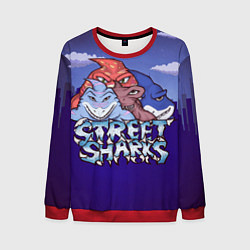 Свитшот мужской Street sharks - Городские Уличные Акулы, цвет: 3D-красный