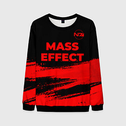 Свитшот мужской Mass Effect - red gradient посередине, цвет: 3D-черный