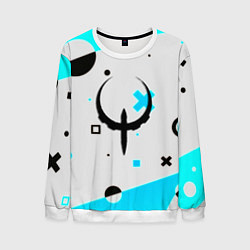 Свитшот мужской Quake game pattern, цвет: 3D-белый