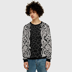 Свитшот мужской Скандинавский кельтский узор, цвет: 3D-черный — фото 2