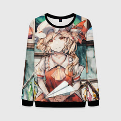 Свитшот мужской Touhou Project Flandre милая с бумажным самолётико, цвет: 3D-черный