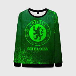 Свитшот мужской Chelsea - green gradient, цвет: 3D-черный