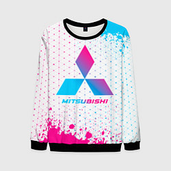 Свитшот мужской Mitsubishi neon gradient style, цвет: 3D-черный