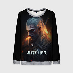 Свитшот мужской The Witcher and fire, цвет: 3D-меланж