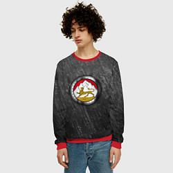 Свитшот мужской Герб Осетии на камне, цвет: 3D-красный — фото 2