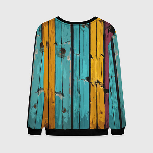 Мужской свитшот Цветные доски / 3D-Черный – фото 2