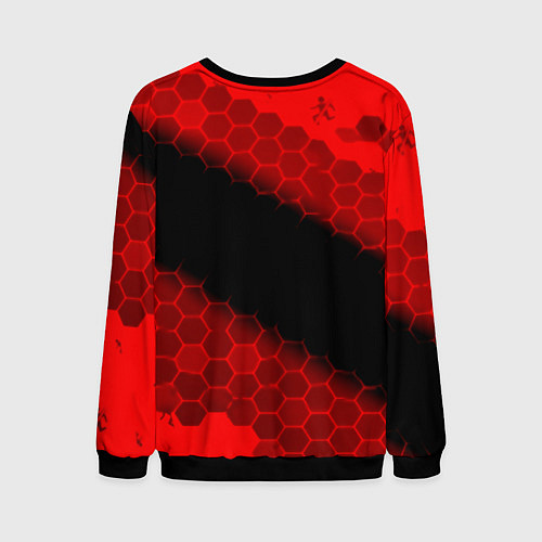 Мужской свитшот Portal hexagon pattern / 3D-Черный – фото 2