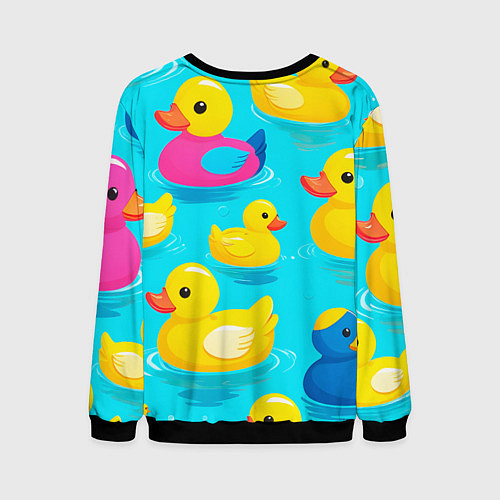 Мужской свитшот Плавающие уточки / 3D-Черный – фото 2